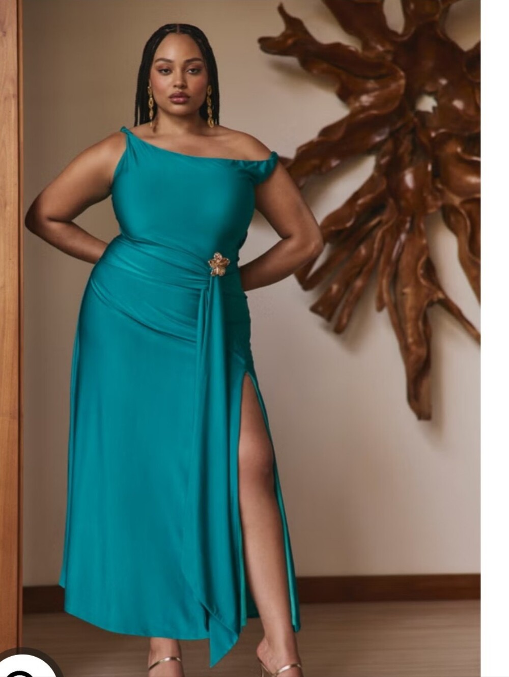 PatBO x ELOQUII Asym Neckline Maxi Dress